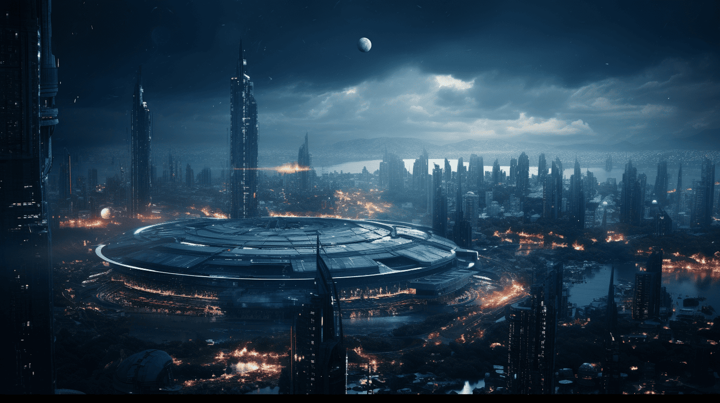 visualization of a futuristic city