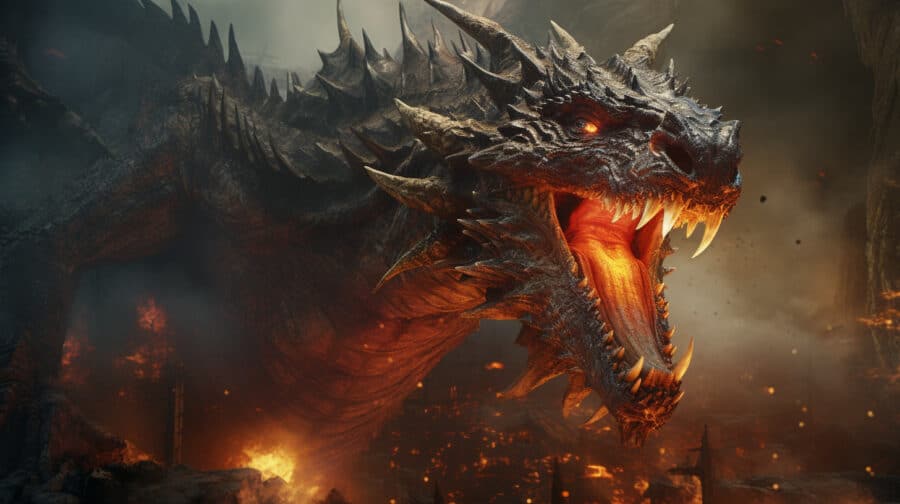 a fire breathing dragon